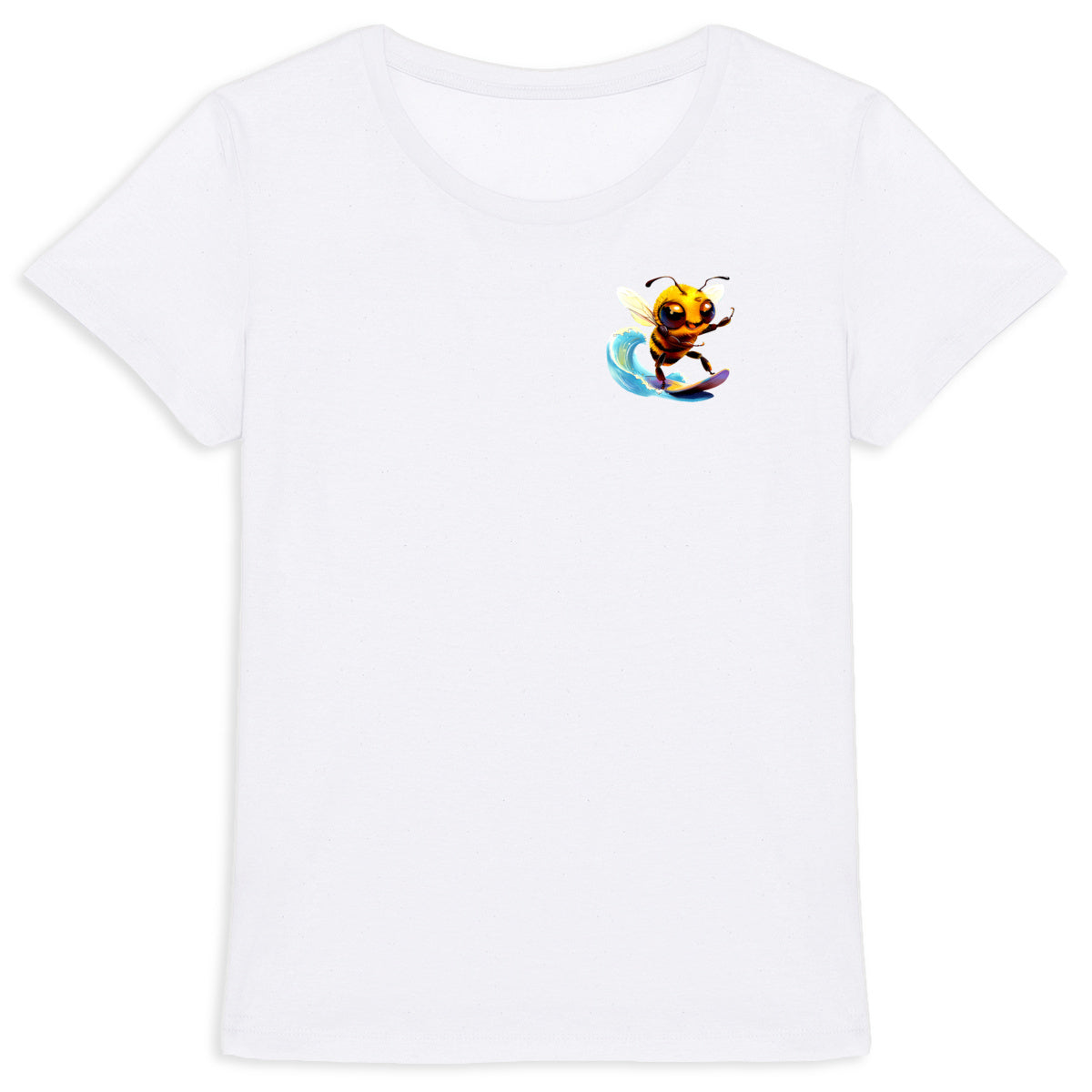 Surfing Bee Logo T-shirt Femme à Col Rond