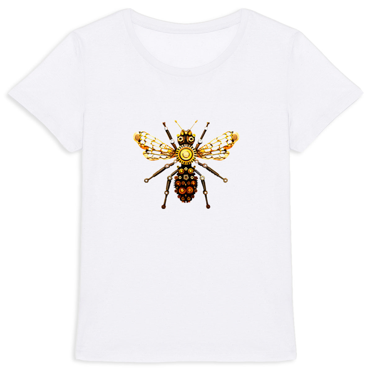 Bee Bolted 1 Front T-shirt Femme à Col Rond