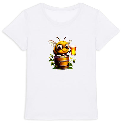 Bee Drinking Beer 2 Front T-shirt Femme à Col Rond