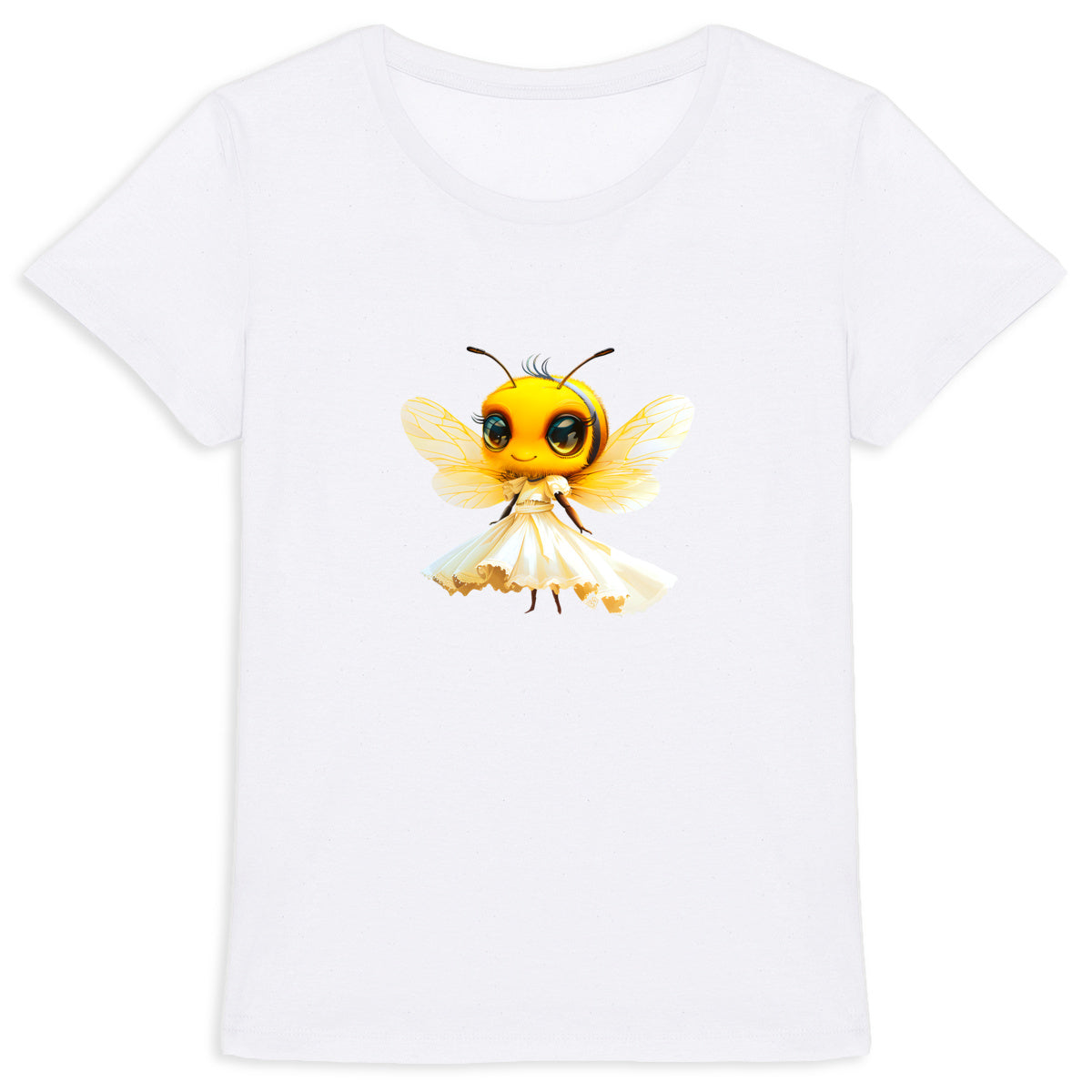 Dressed Up Bee 1 Front T-shirt Femme à Col Rond