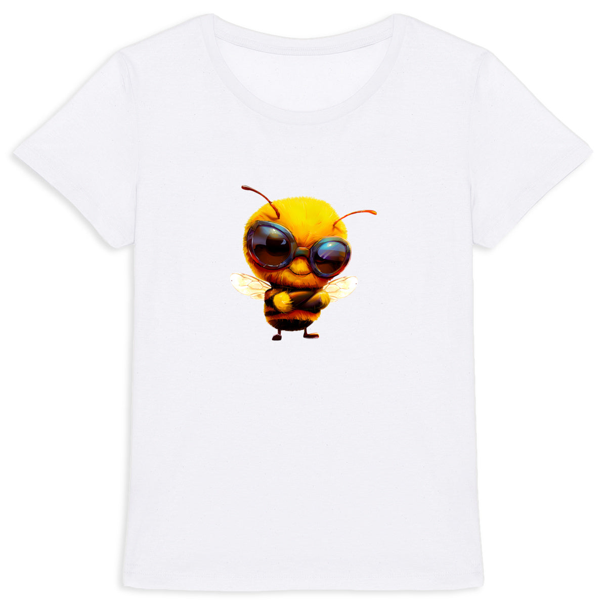 Cool Bee 2 Front T-shirt Femme à Col Rond