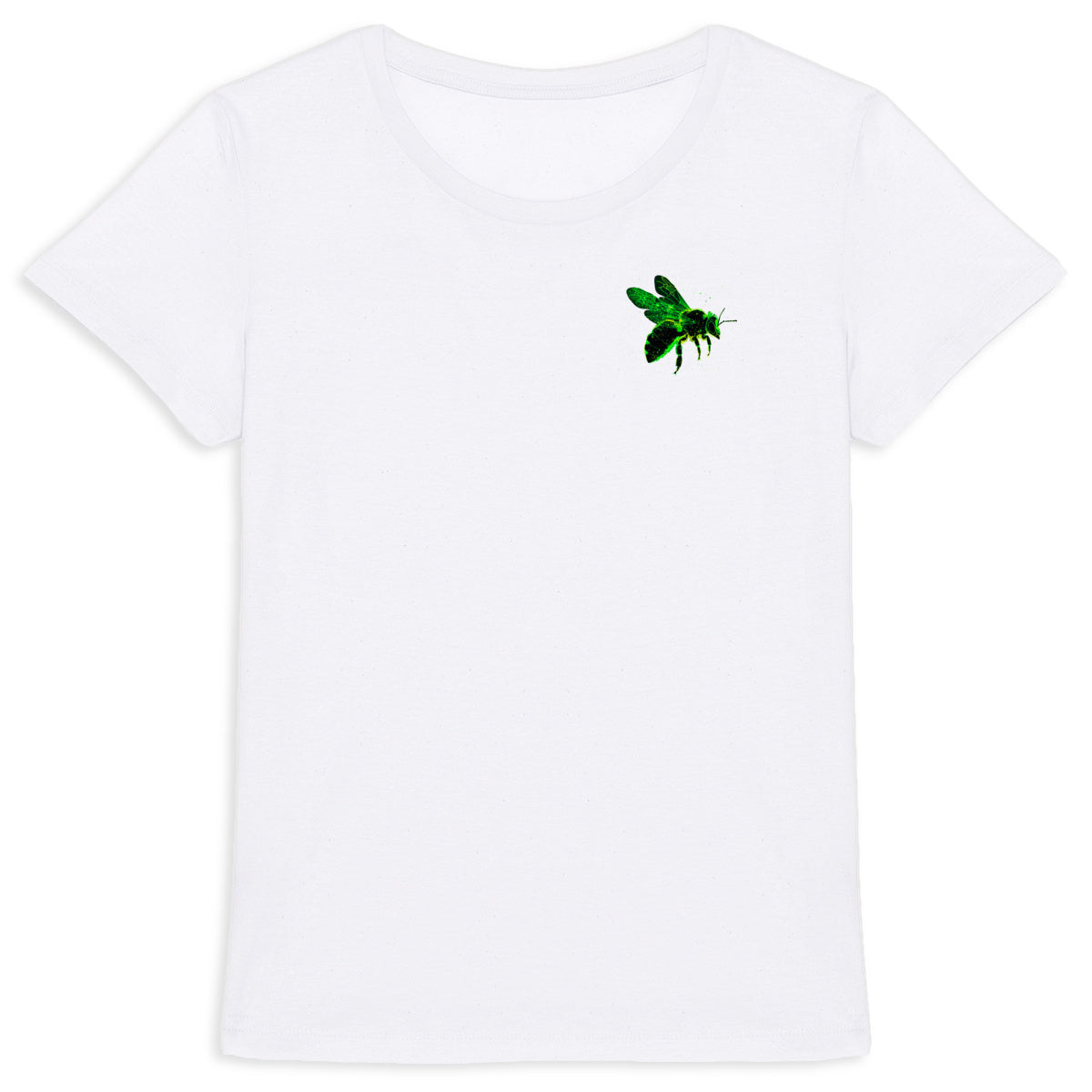 Celestial Green Bee 2 Logo T-shirt Femme à Col Rond