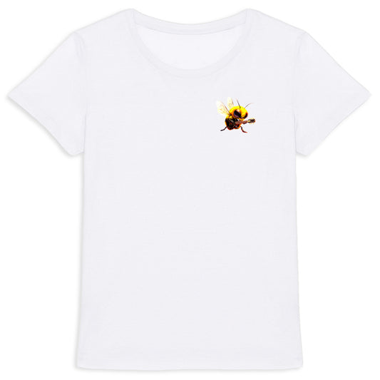 Guitar Bee 2 Logo T-shirt Femme à Col Rond