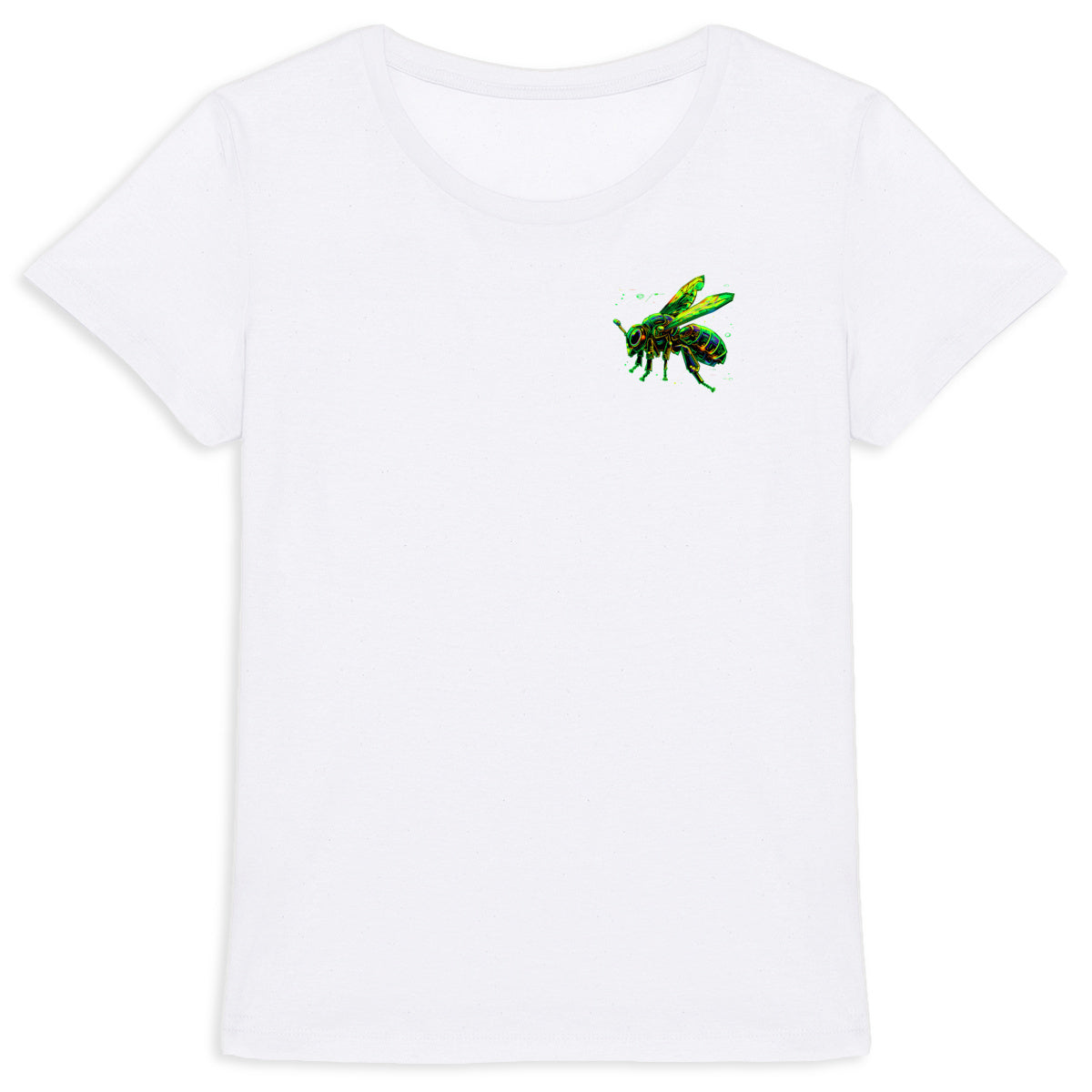 Eletronic Chip Green Bee 2 Logo T-shirt Femme à Col Rond