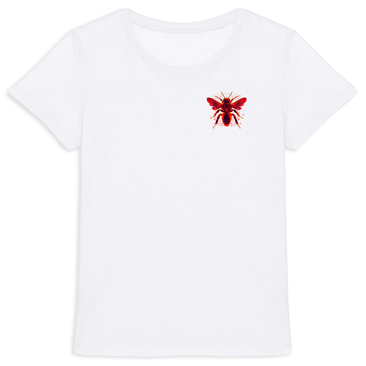 Eletronic Chip Red Bee 1 Logo T-shirt Femme à Col Rond