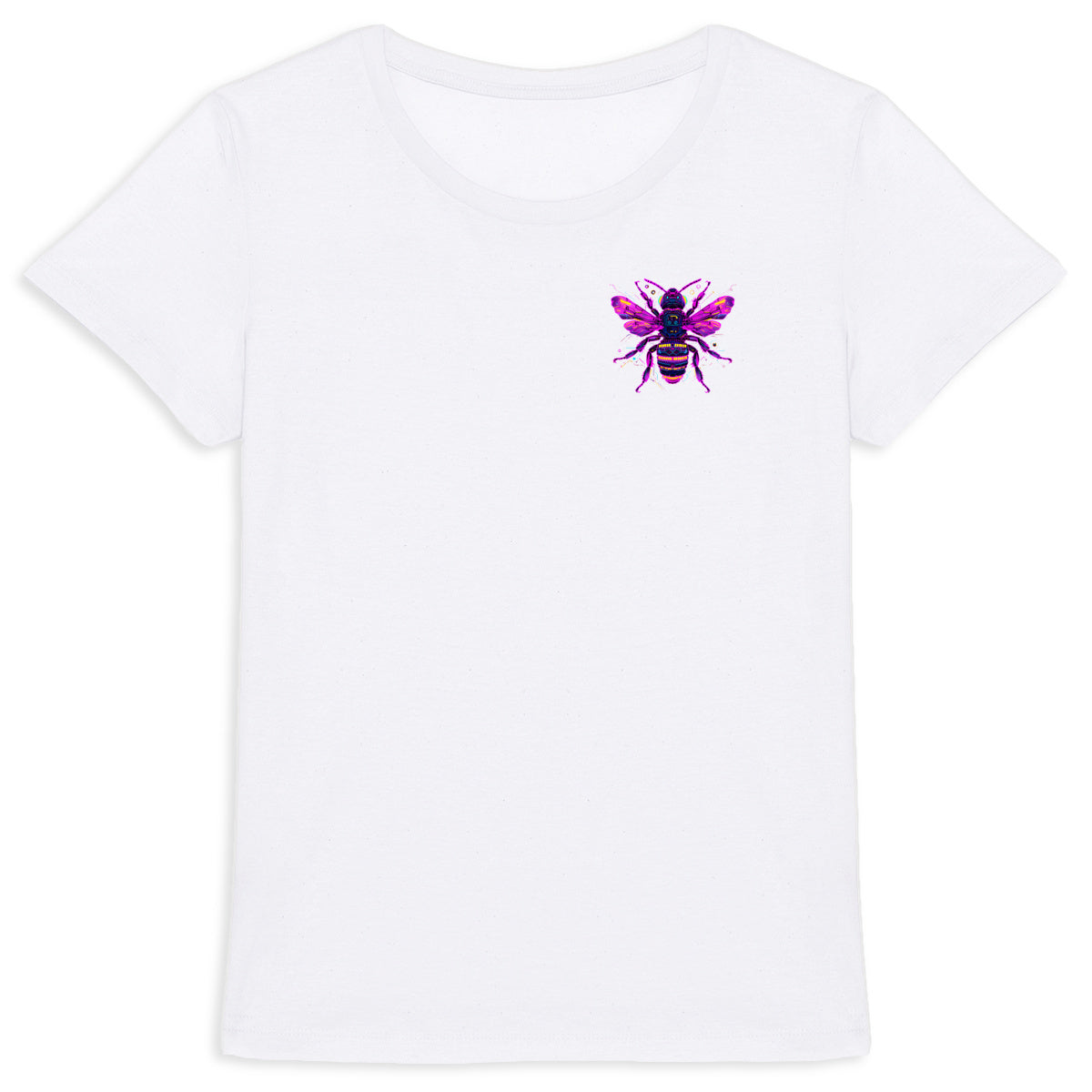 Eletronic Chip Purple Bee 1 Logo T-shirt Femme à Col Rond