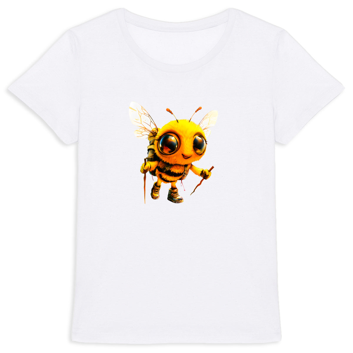 Hiking Bee 2 Front T-shirt Femme à Col Rond