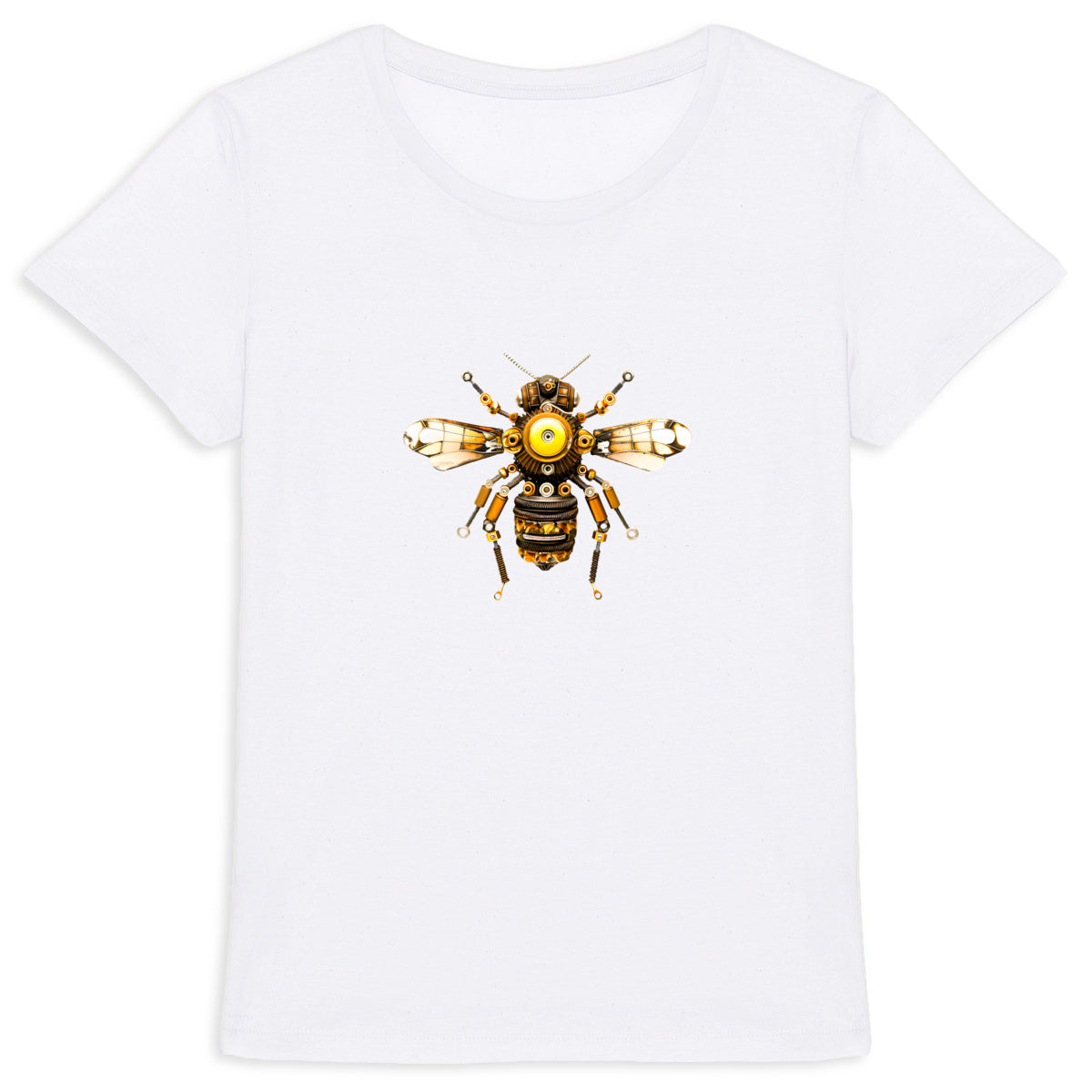 Bee Bolted 3 Front T-shirt Femme à Col Rond 