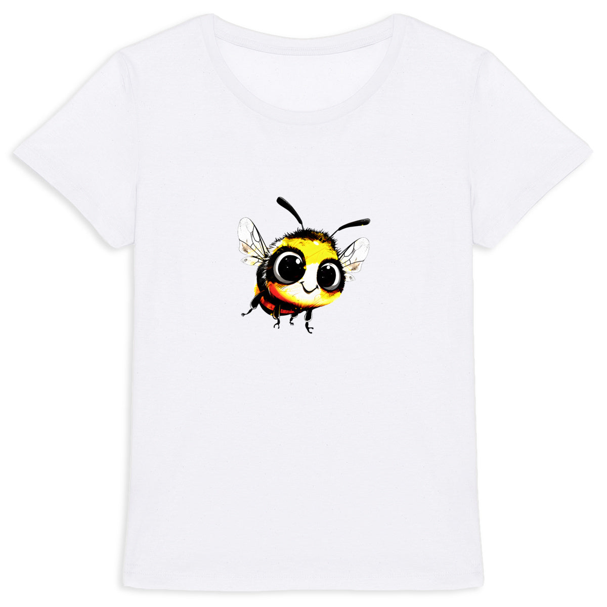 Cute Bee 1 Front T-shirt Femme à Col Rond