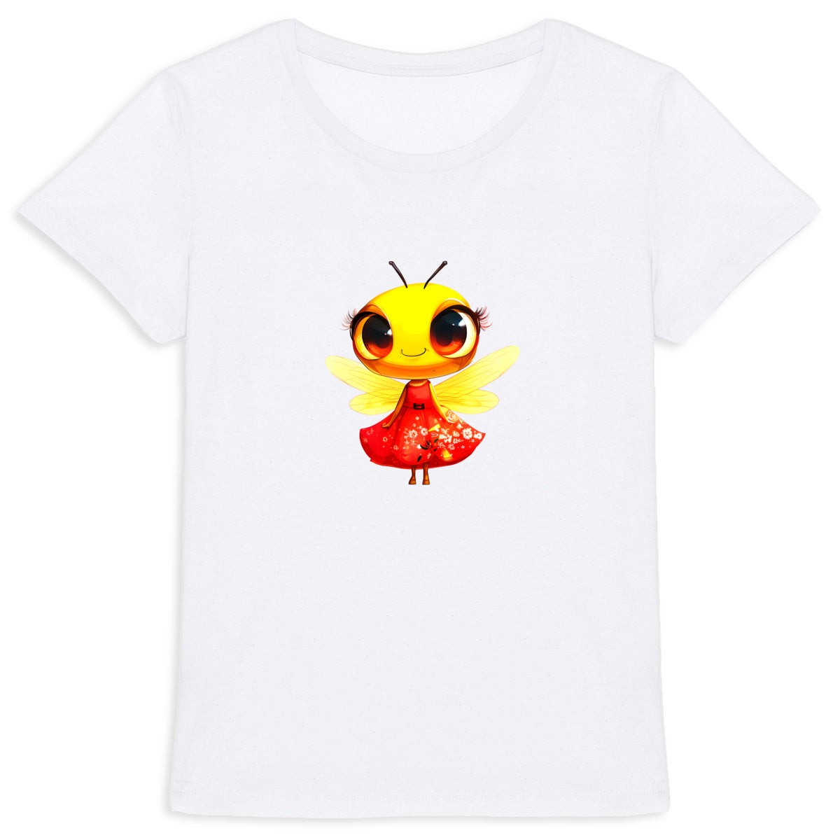 Dressed Up Bee 3 Front T-shirt Femme à Col Rond