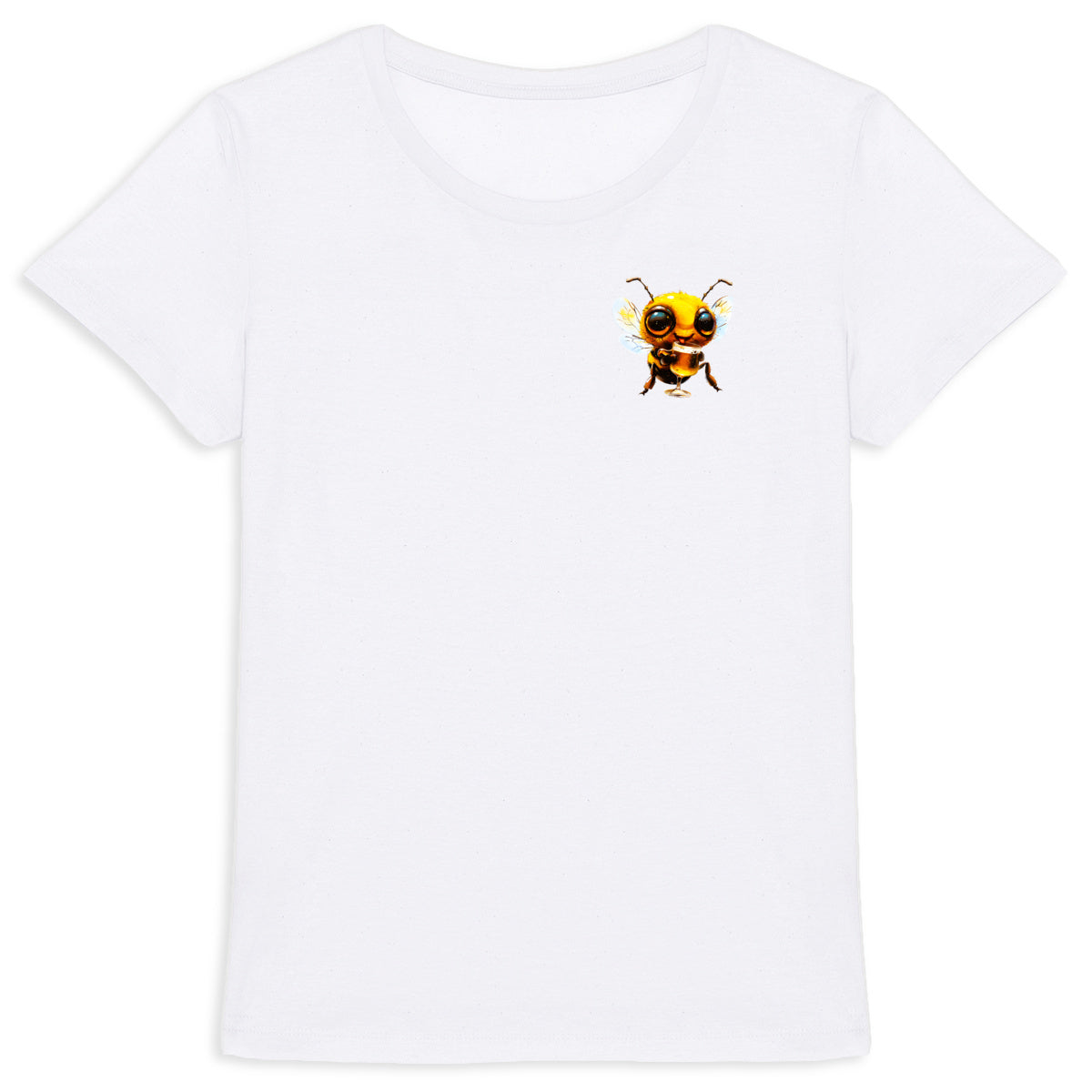 Bee Drinking Beer 1 Logo T-shirt Femme à Col Rond