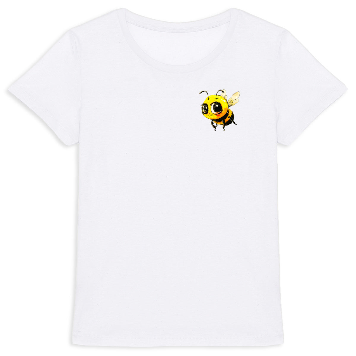 Cute Bee 4 Logo T-shirt Femme à Col Rond