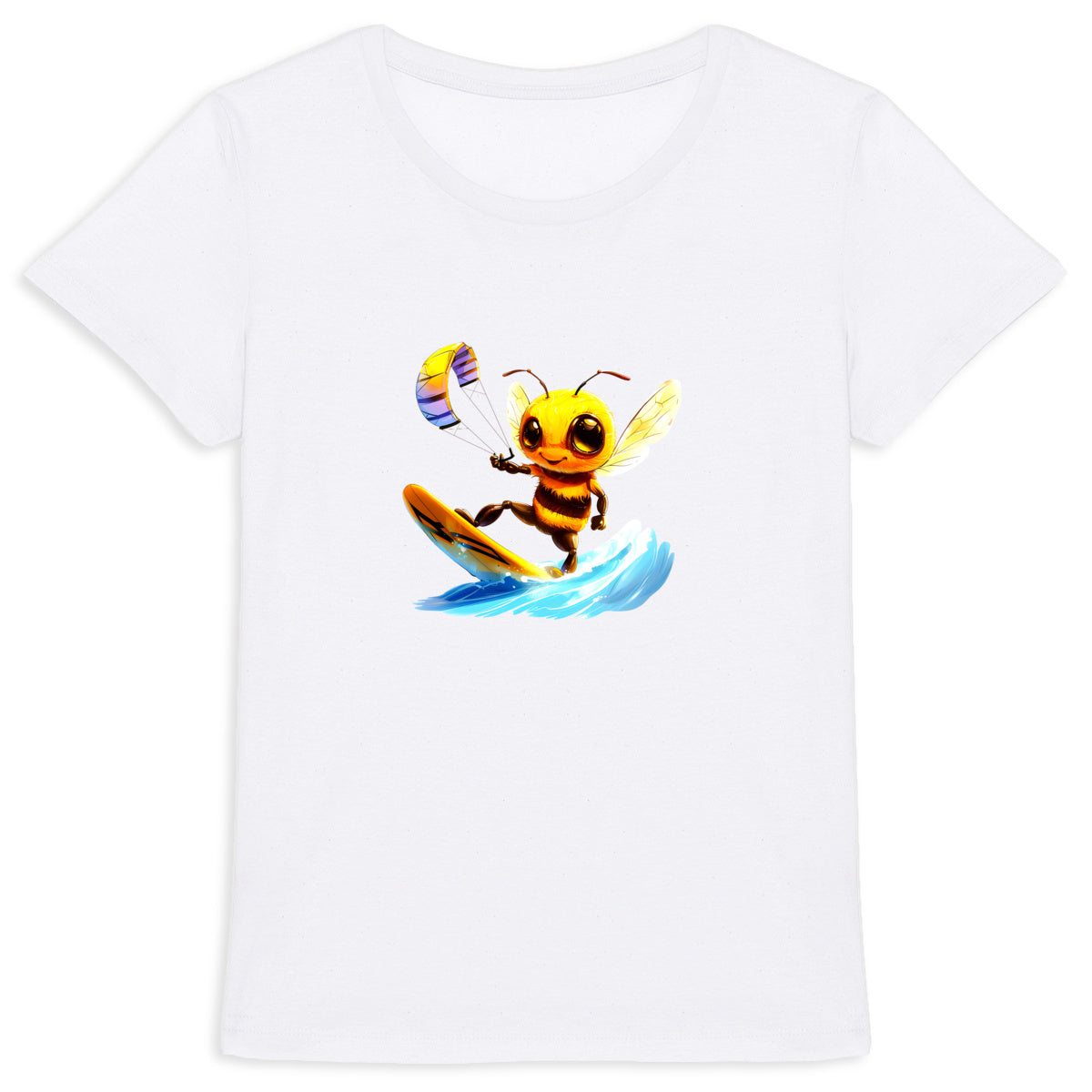 Kitesurfing Bee Front T-shirt Homme à Col Rond