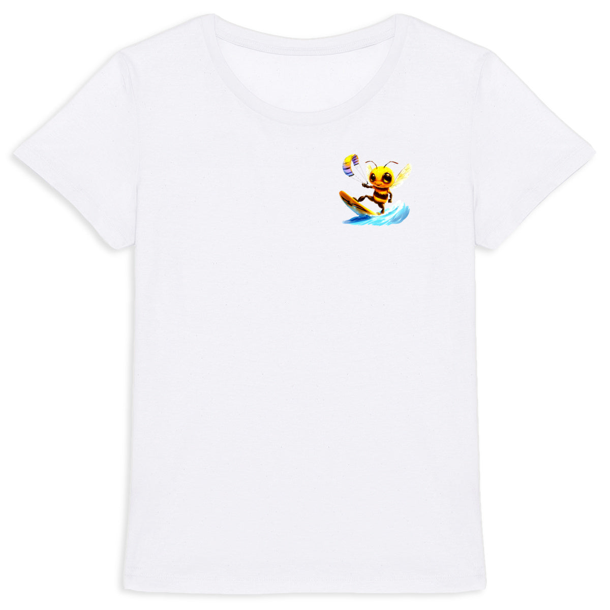 Kitesurfing Bee Logo T-shirt Femme à Col Rond