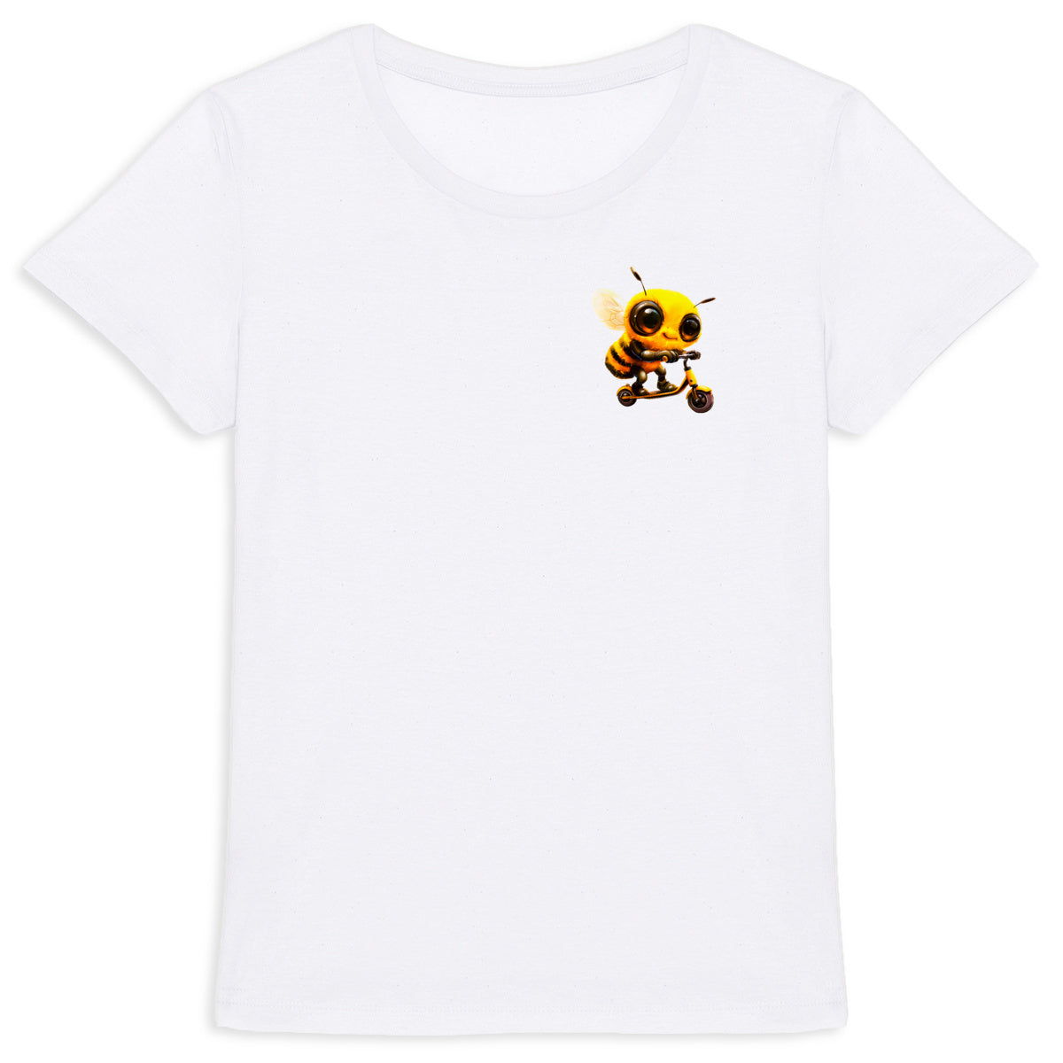 Scootering Bee Logo T-shirt Femme à Col Rond