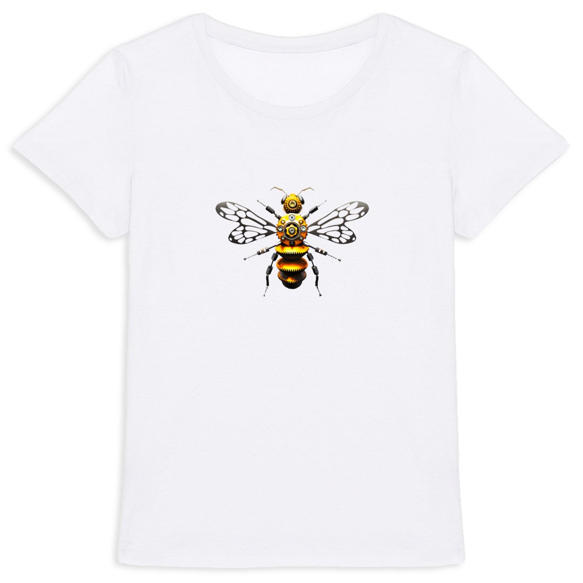 Bee Bolted 4 Front T-shirt Femme à Col Rond 