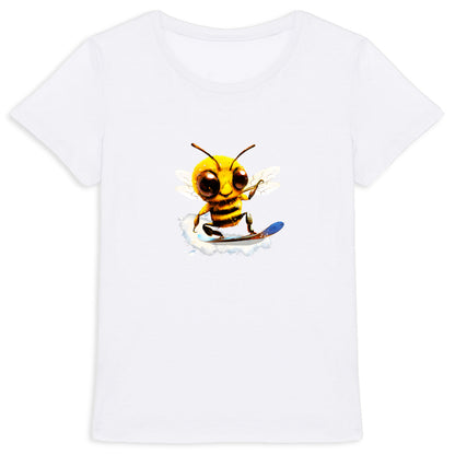 Snowboarding Bee Front T-shirt Femme à Col Rond