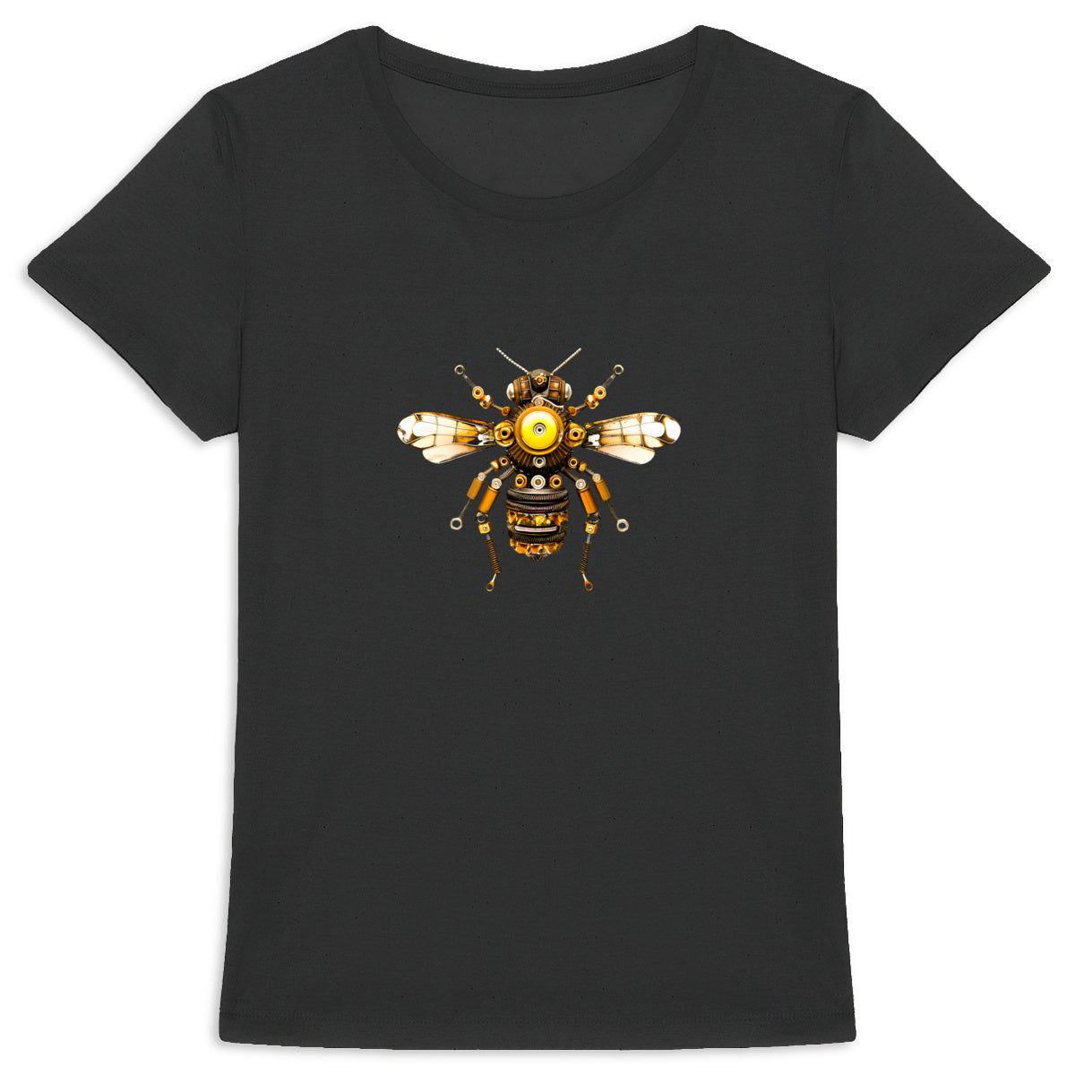 Bee Bolted 3 Front T-shirt Femme à Col Rond 