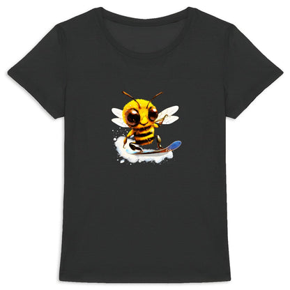 Snowboarding Bee Front T-shirt Femme à Col Rond