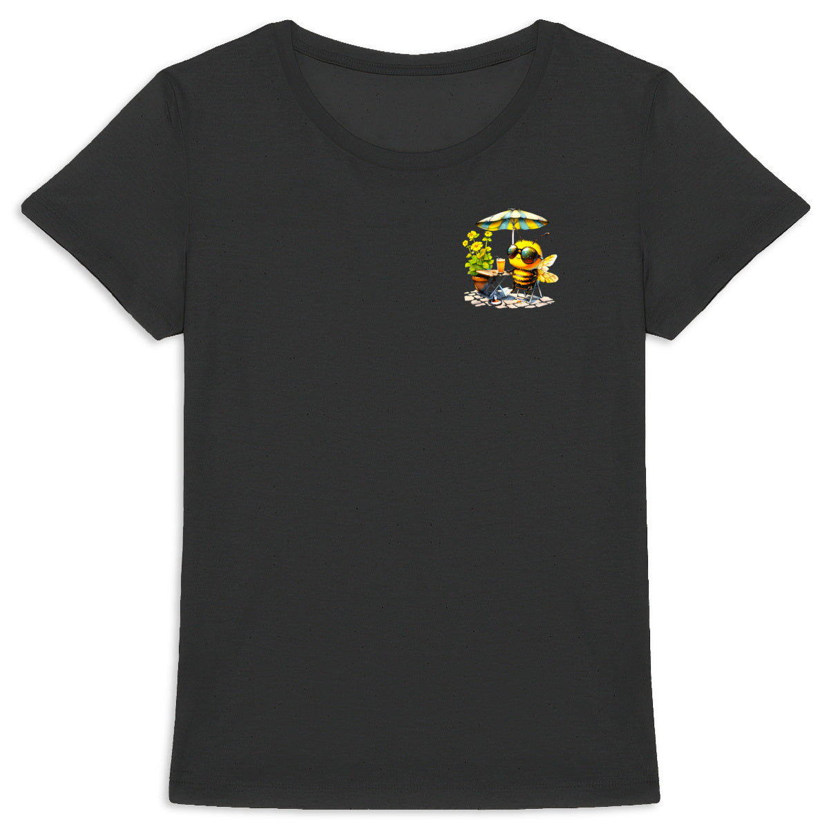 Chilling Bee at the Terrace Logo T-shirt Femme à Col Rond