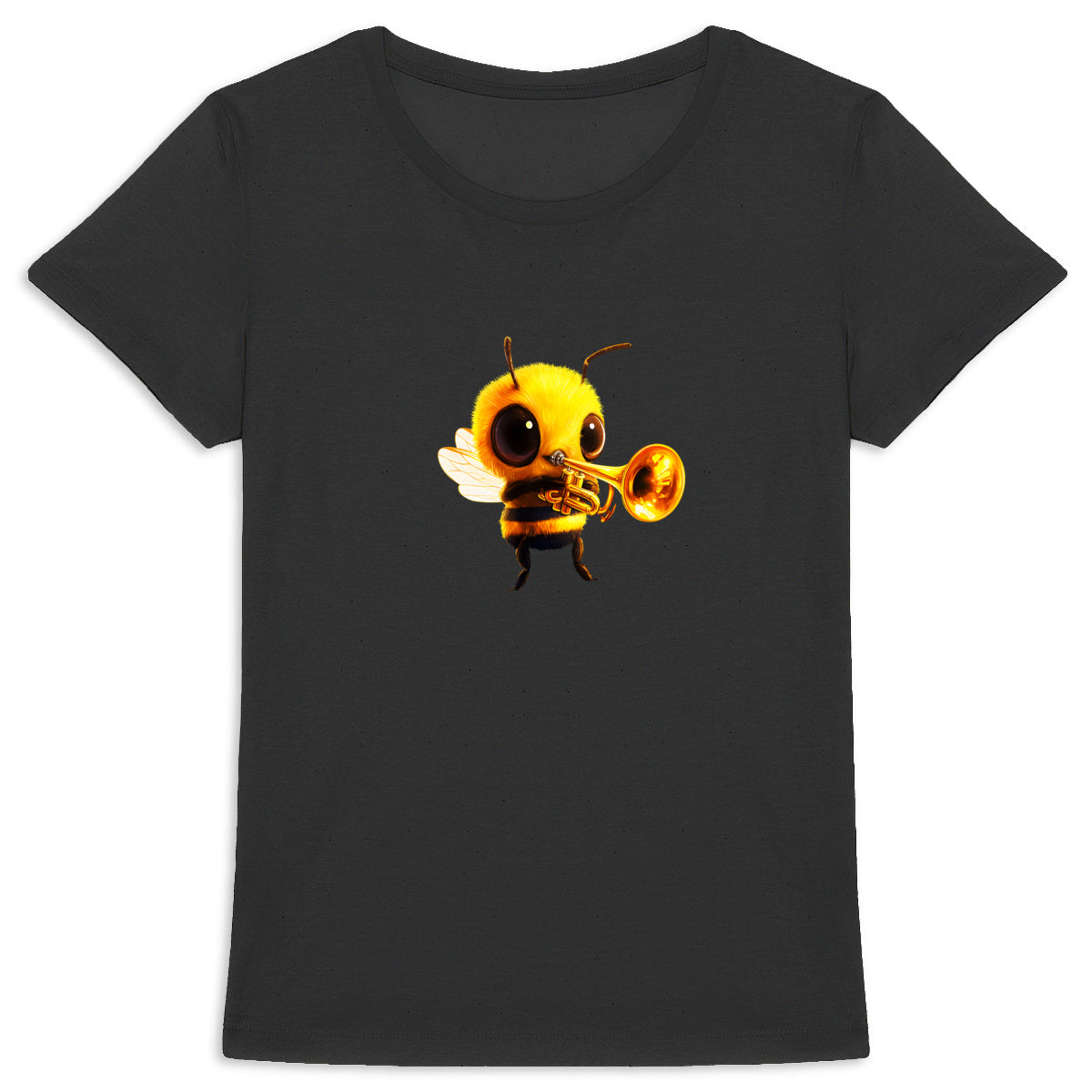 Trumpet Bee 1 Front T-shirt Femme à Col Rond