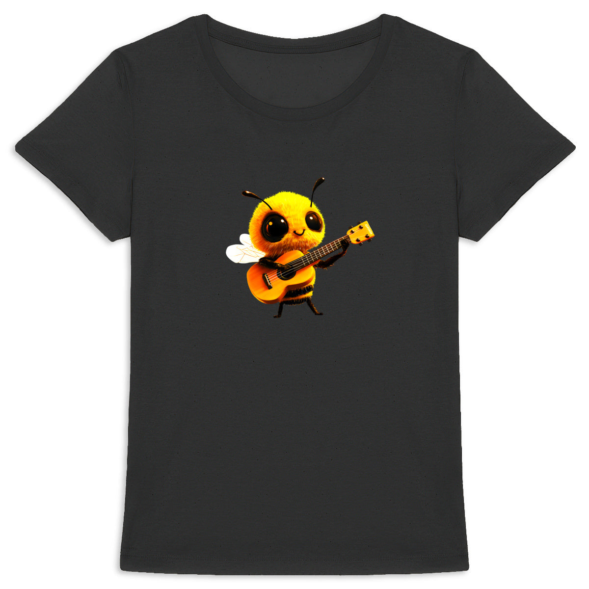 Guitar Bee 1 Front T-shirt Femme à Col Rond