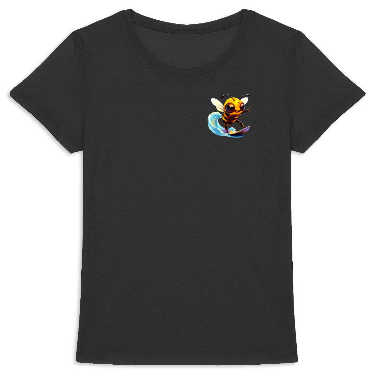 Surfing Bee Logo T-shirt Femme à Col Rond