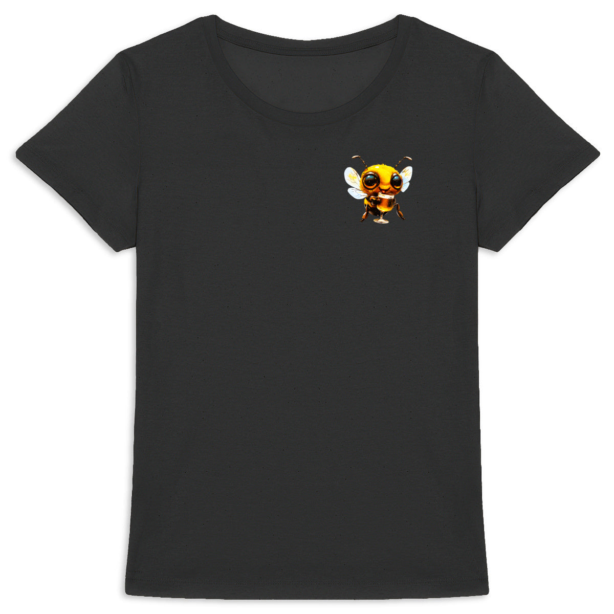 Bee Drinking Beer 1 Logo T-shirt Femme à Col Rond