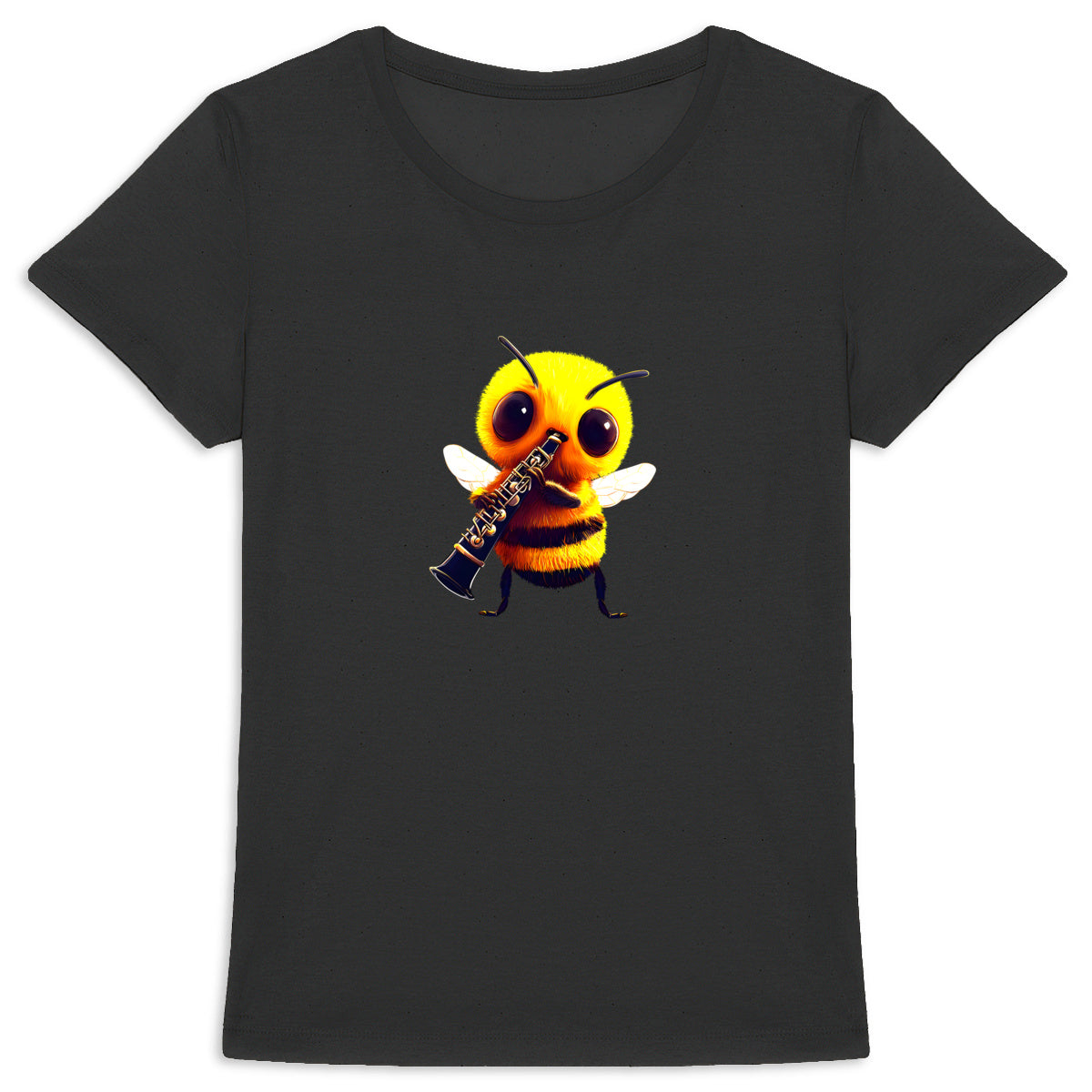 Clarinet Bee 1 Front T-shirt Femme à Col Rond