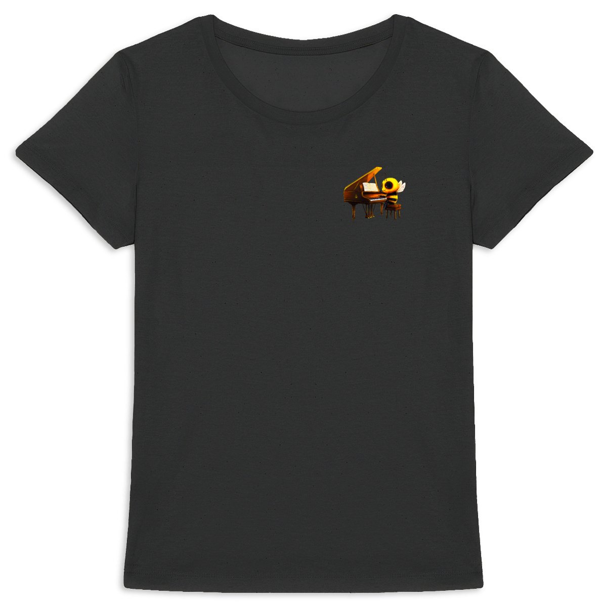 Piano Bee 1 Logo T-shirt Femme à Col Rond