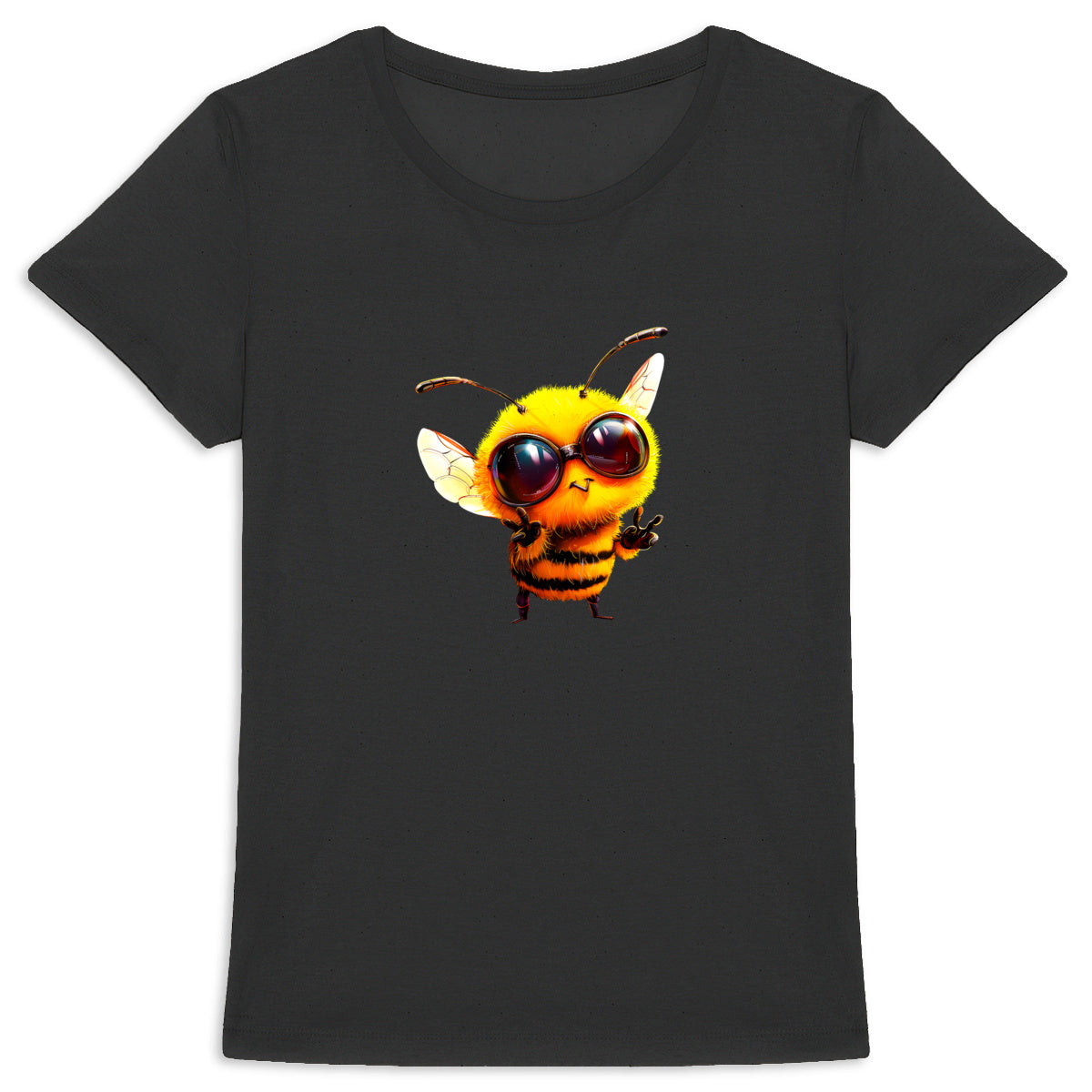 Cool Bee 1 Front T-shirt Femme à Col Rond