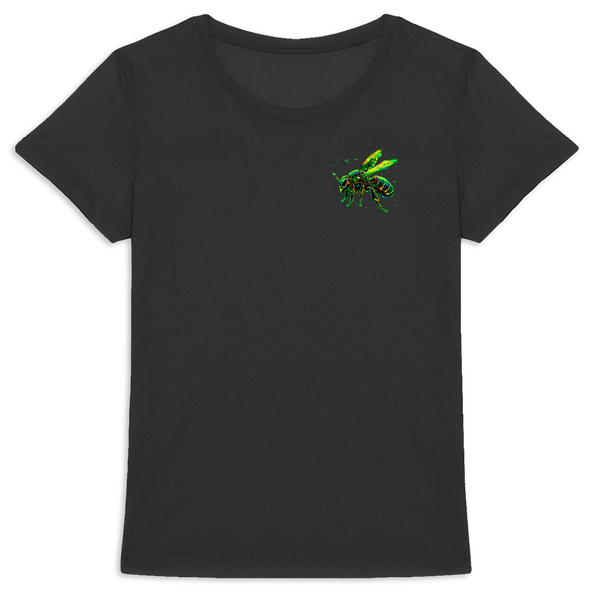 Eletronic Chip Green Bee 2 Logo T-shirt Femme à Col Rond