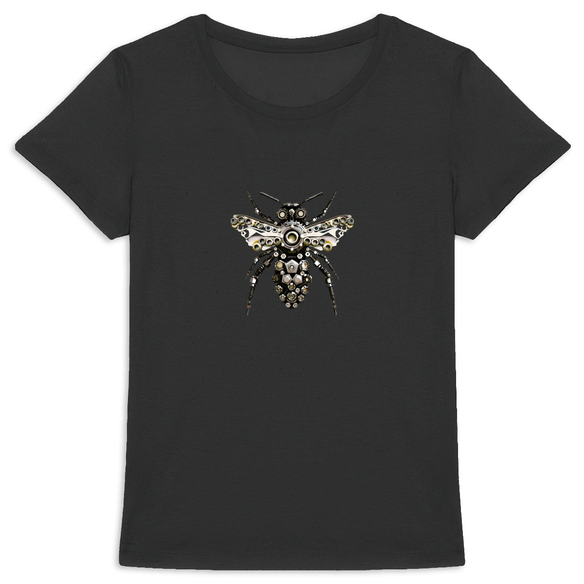 Bee Bolted 6 Front T-shirt Femme à Col Rond 