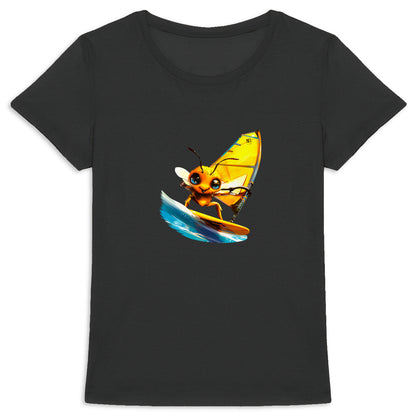 Windsurfing Bee Front T-shirt Femme à Col Rond