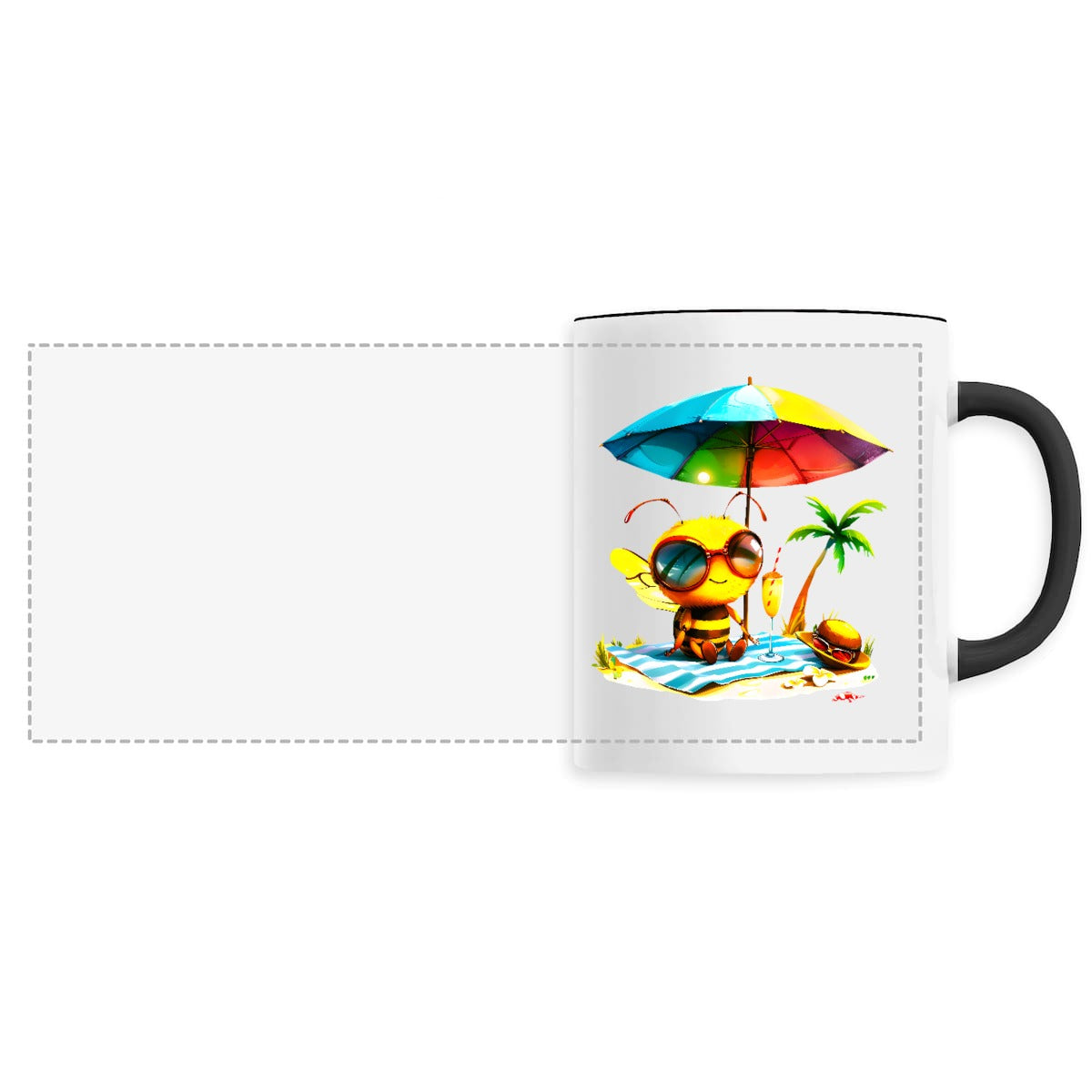 Chilling Out Bee at the Beach Mug Céramique