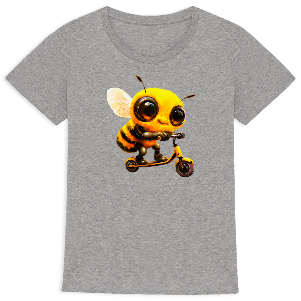 Scootering Bee Front T-shirt Femme à Col Rond