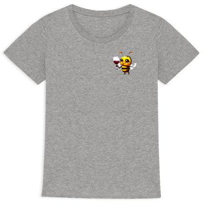 Bee Drinking Wine 2 Logo T-shirt Femme à Col Rond