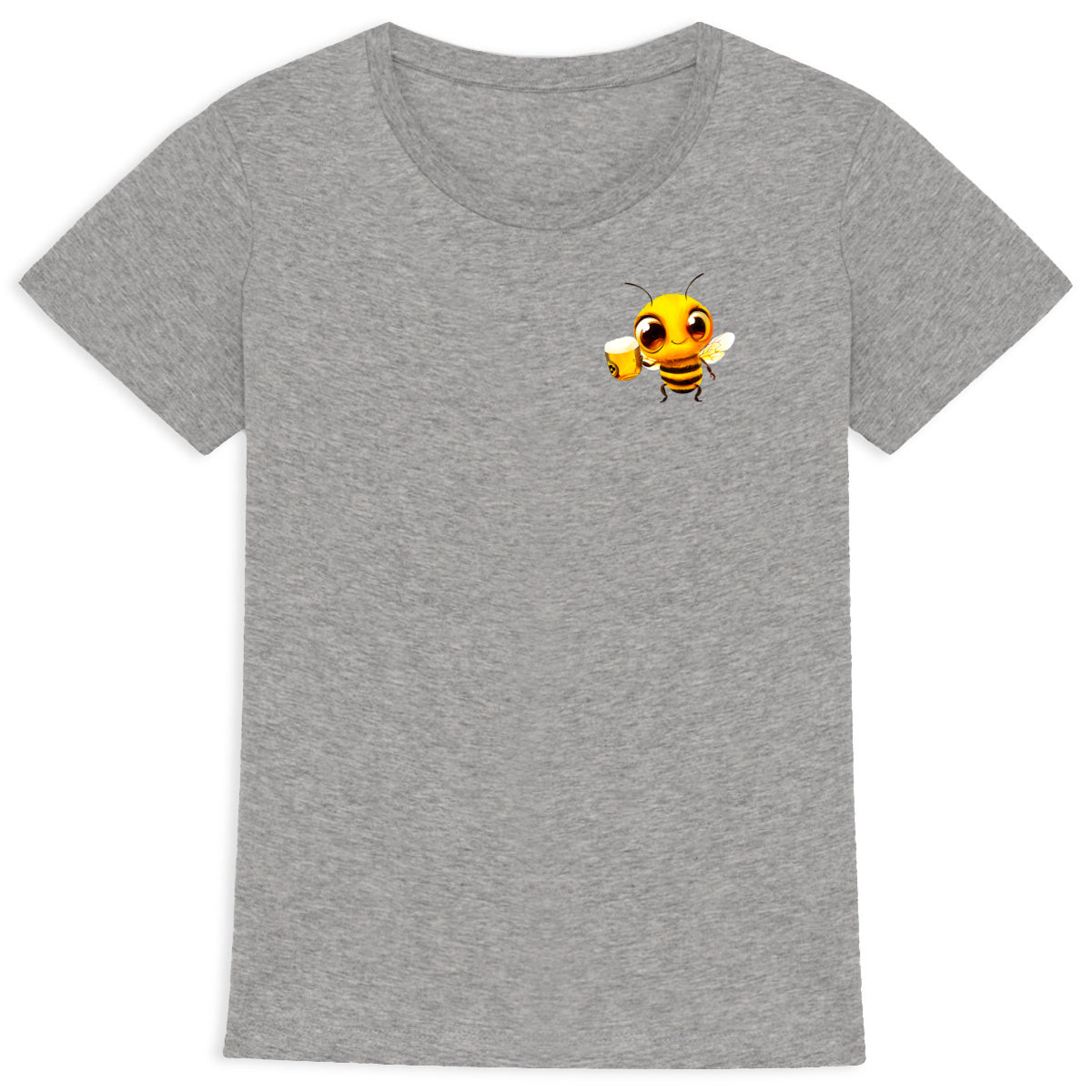 Bee Drinking Beer 2 Logo T-shirt Femme à Col Rond