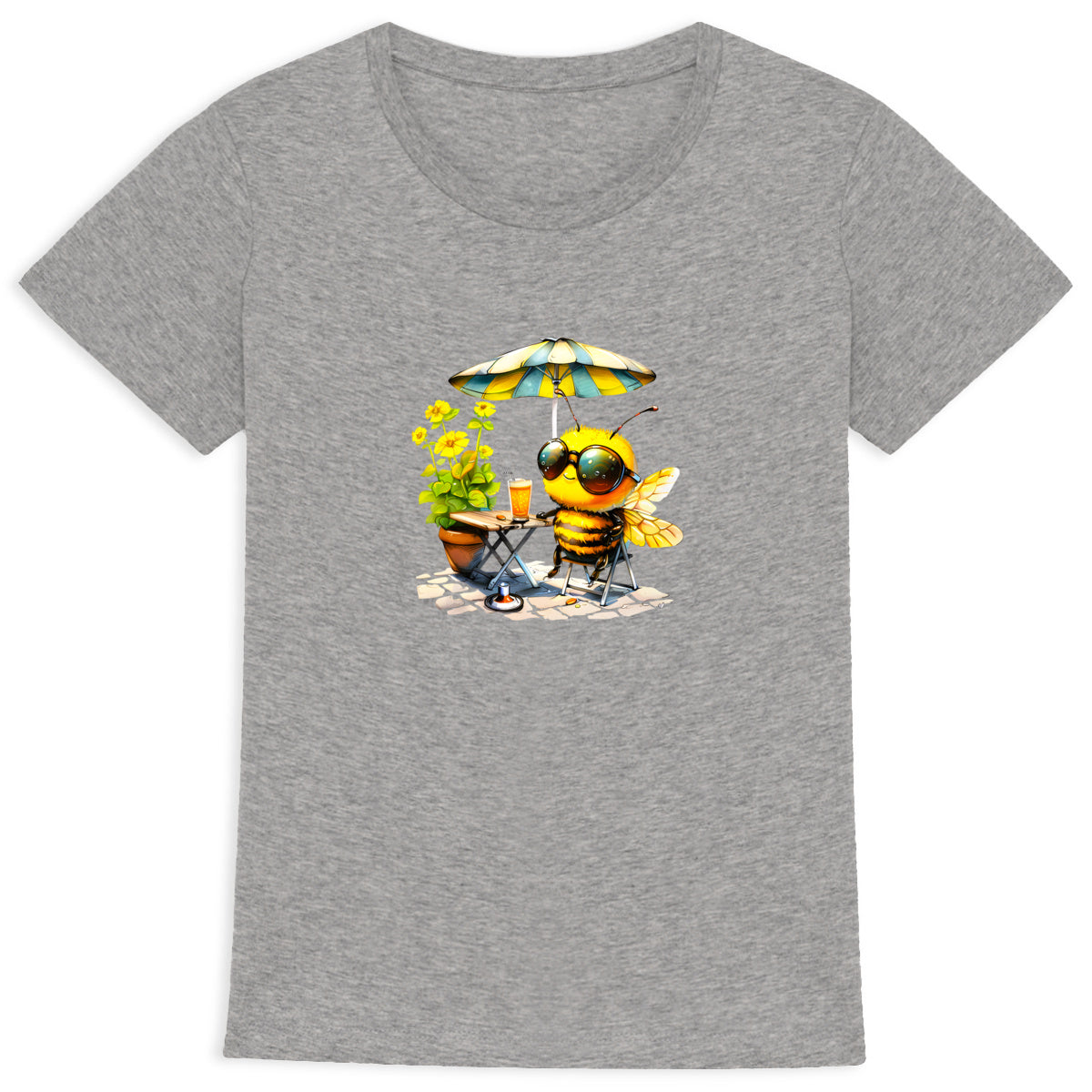 Chilling Bee at the Terrace Front T-shirt Femme à Col Rond