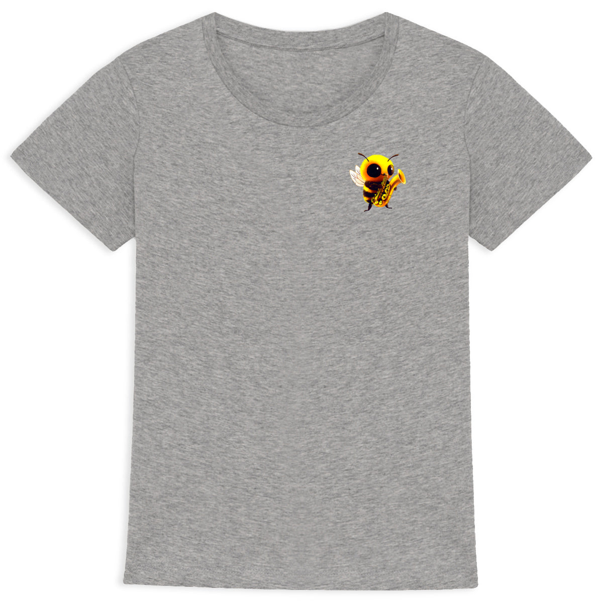 Saxophone Bee 1 Logo T-shirt Femme à Col Rond