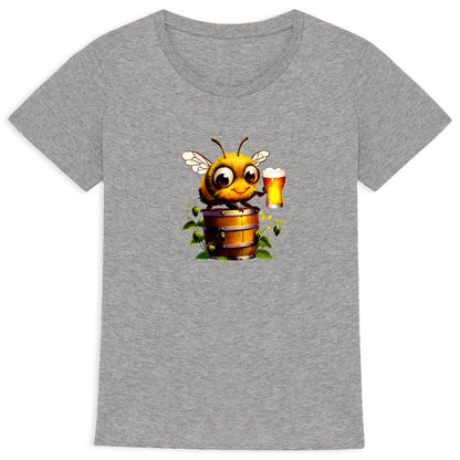 Bee Drinking Beer 2 Front T-shirt Femme à Col Rond