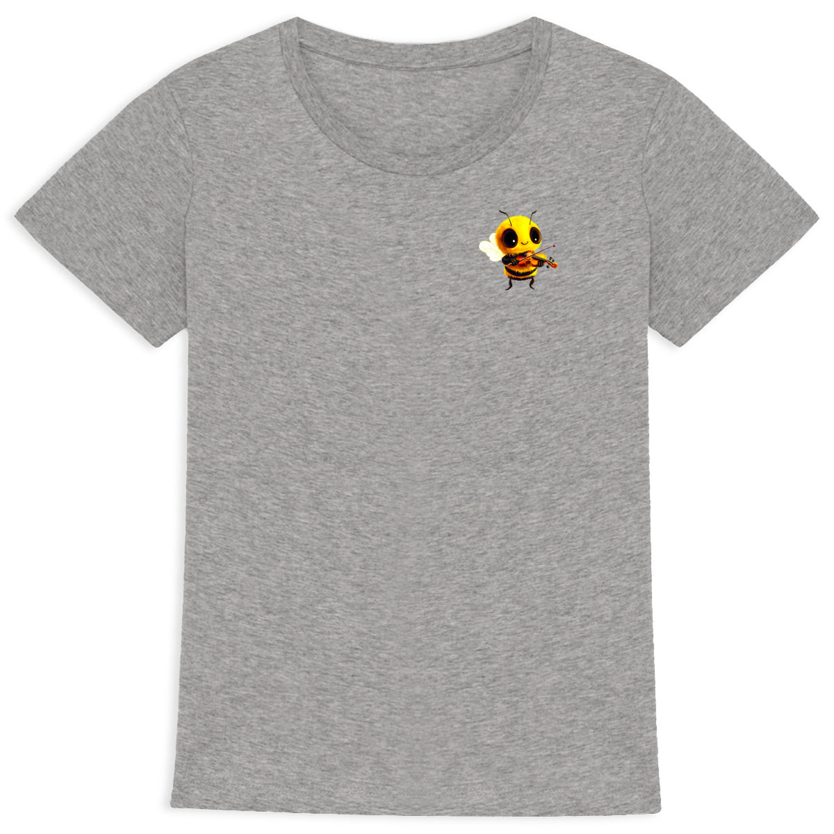 Violin Bee 1 Logo T-shirt Femme à Col Rond