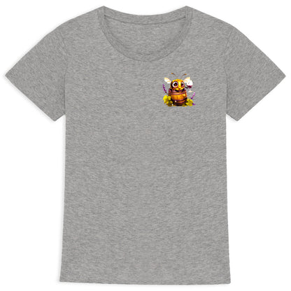 Bee Drinking Wine 3 Logo T-shirt Femme à Col Rond