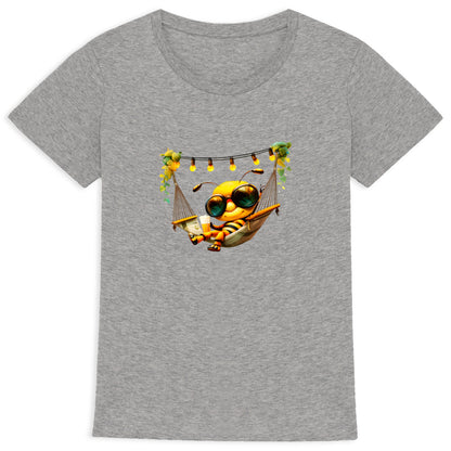 Chilling Out Bee in the Hammock Front T-shirt Femme à Col Rond