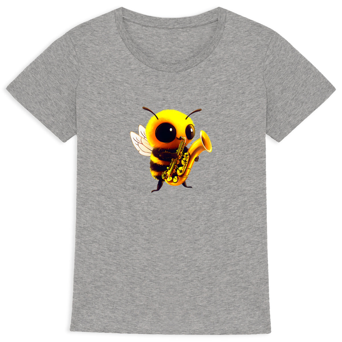 Saxophone Bee 1 Front T-shirt Femme à Col Rond