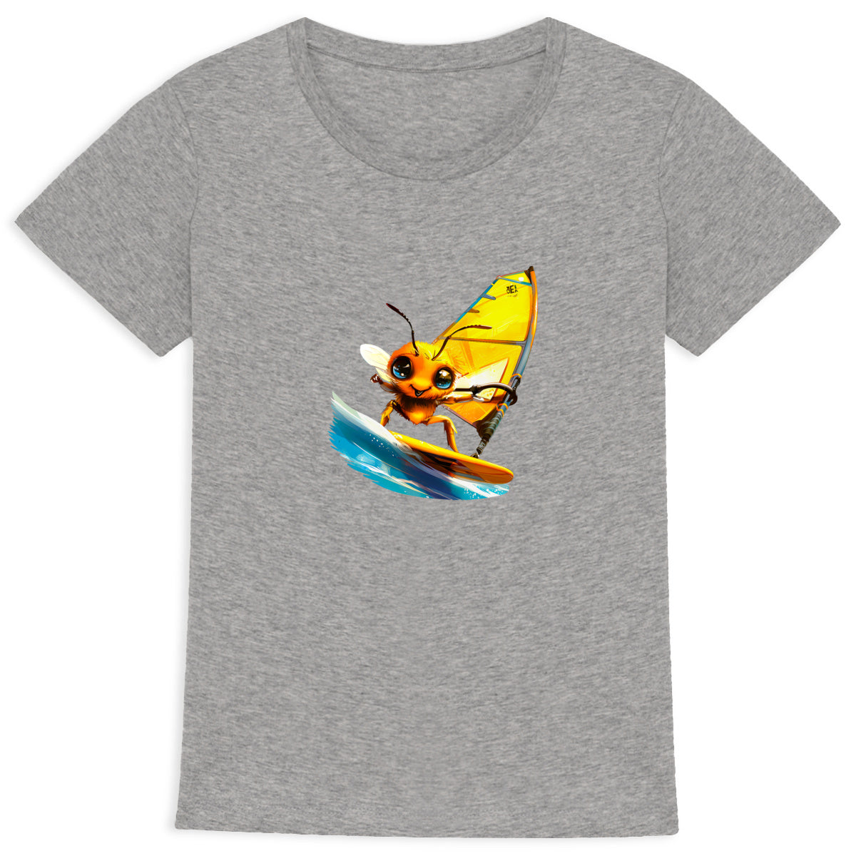 Windsurfing Bee Front T-shirt Femme à Col Rond