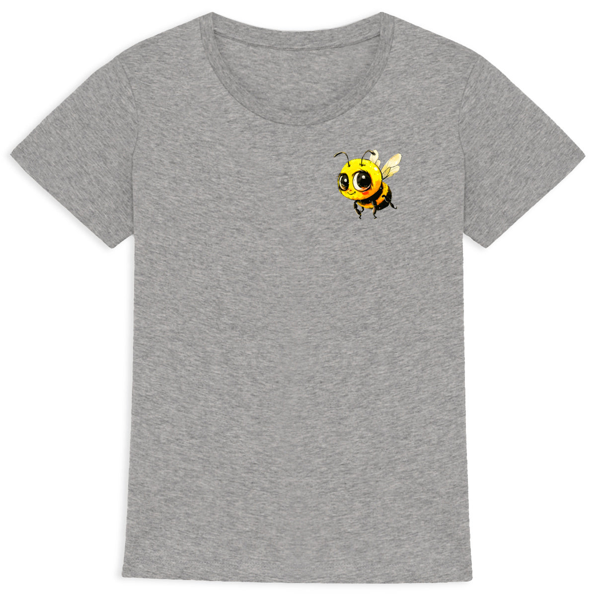 Cute Bee 4 Logo T-shirt Femme à Col Rond