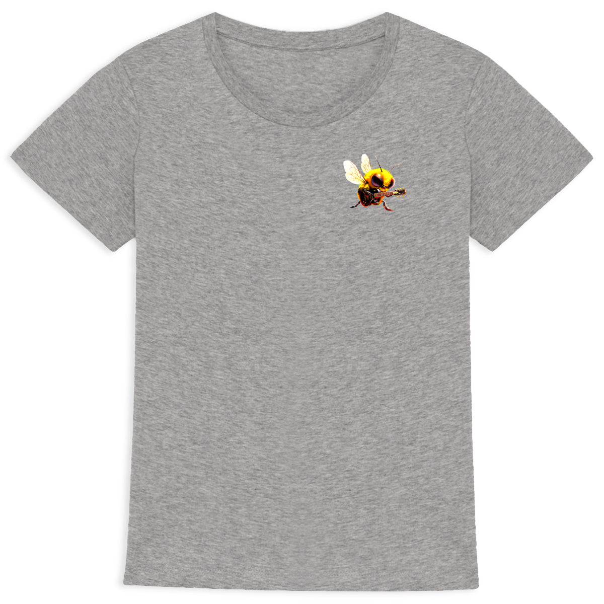 Guitar Bee 2 Logo T-shirt Femme à Col Rond