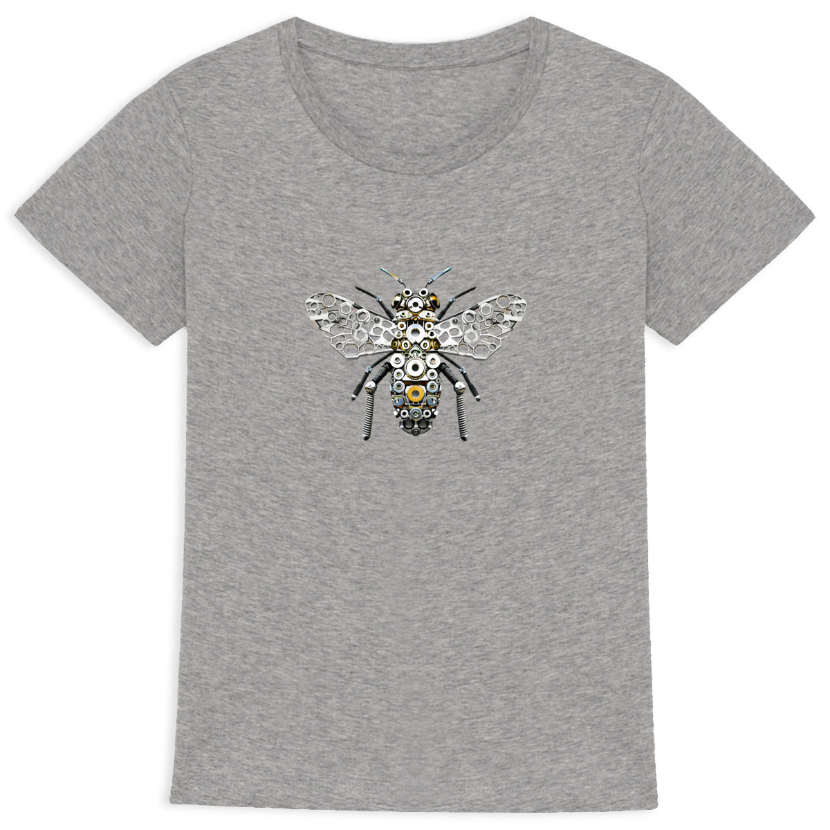 Bee Bolted 5 Front T-shirt Femme à Col Rond 