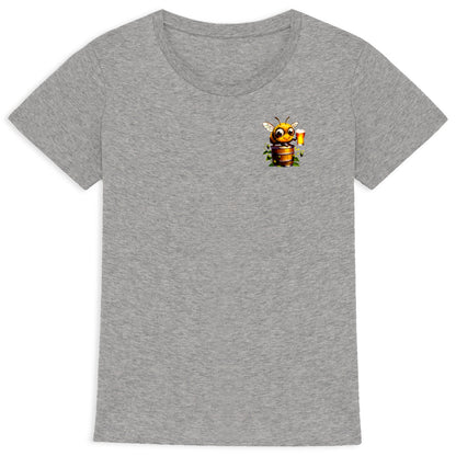 Bee Drinking Beer 2 Logo T-shirt Femme à Col Rond